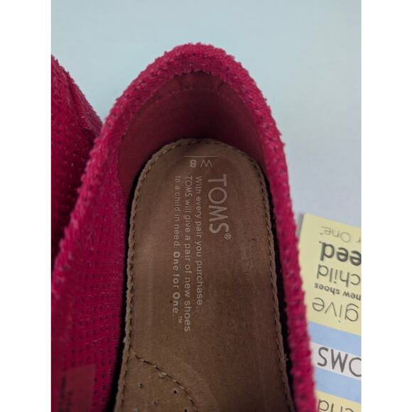 Toms Women's 8 Classic Fushia Pink Freetown Shoes - Picture 3 of 7